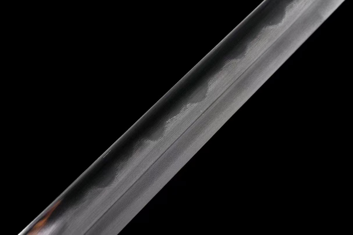 Ninja top quality Juhe Knife Sword folded pattern steel real hamon handcraft for practice collection