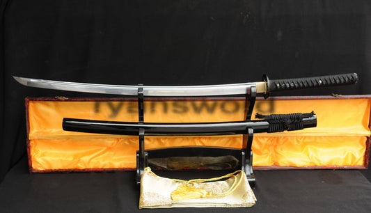 Katana Japanese sword for samurai 1095 High Carbon Steel black saya good for classical