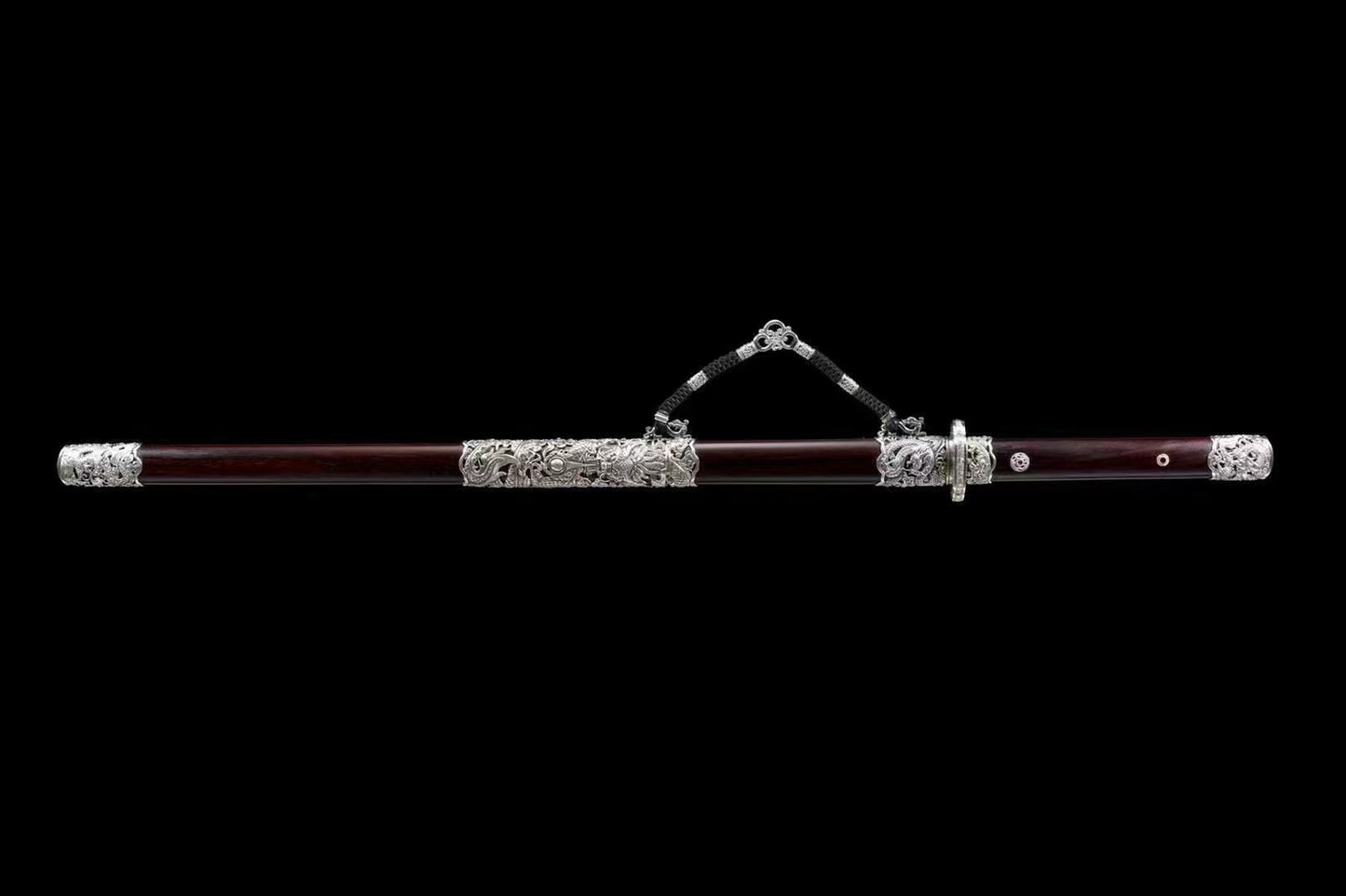 Chinese top quality Red sandal wood Sword classical handcraft Pattern steel best for collection