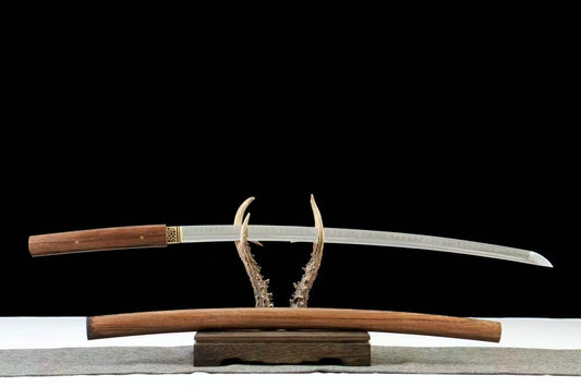 Katana Japanese Sword Shirasaya 1095 Steel Clay Tempered Mirror polished full tang battle ready