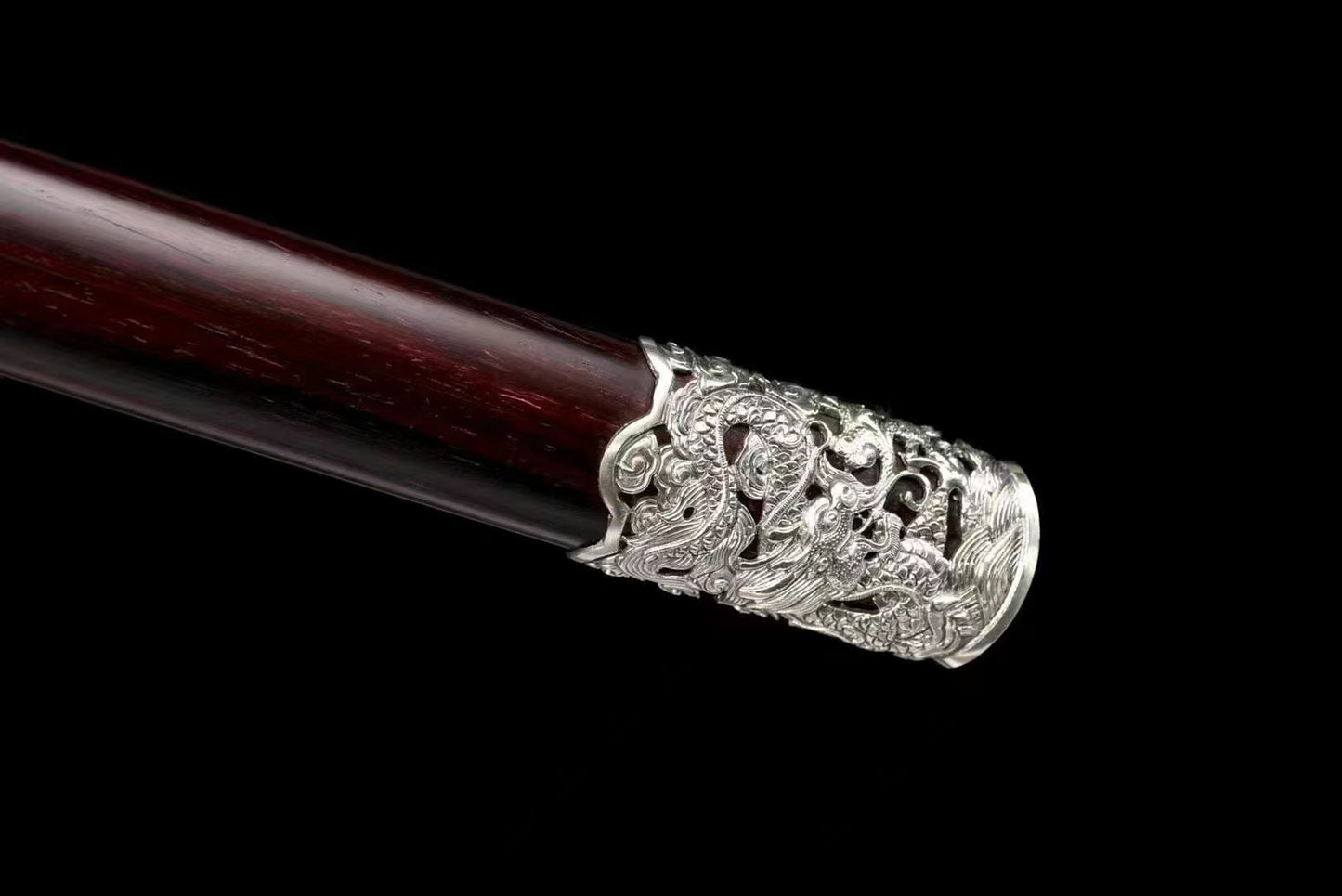 Chinese top quality Red sandal wood Sword classical handcraft Pattern steel best for collection