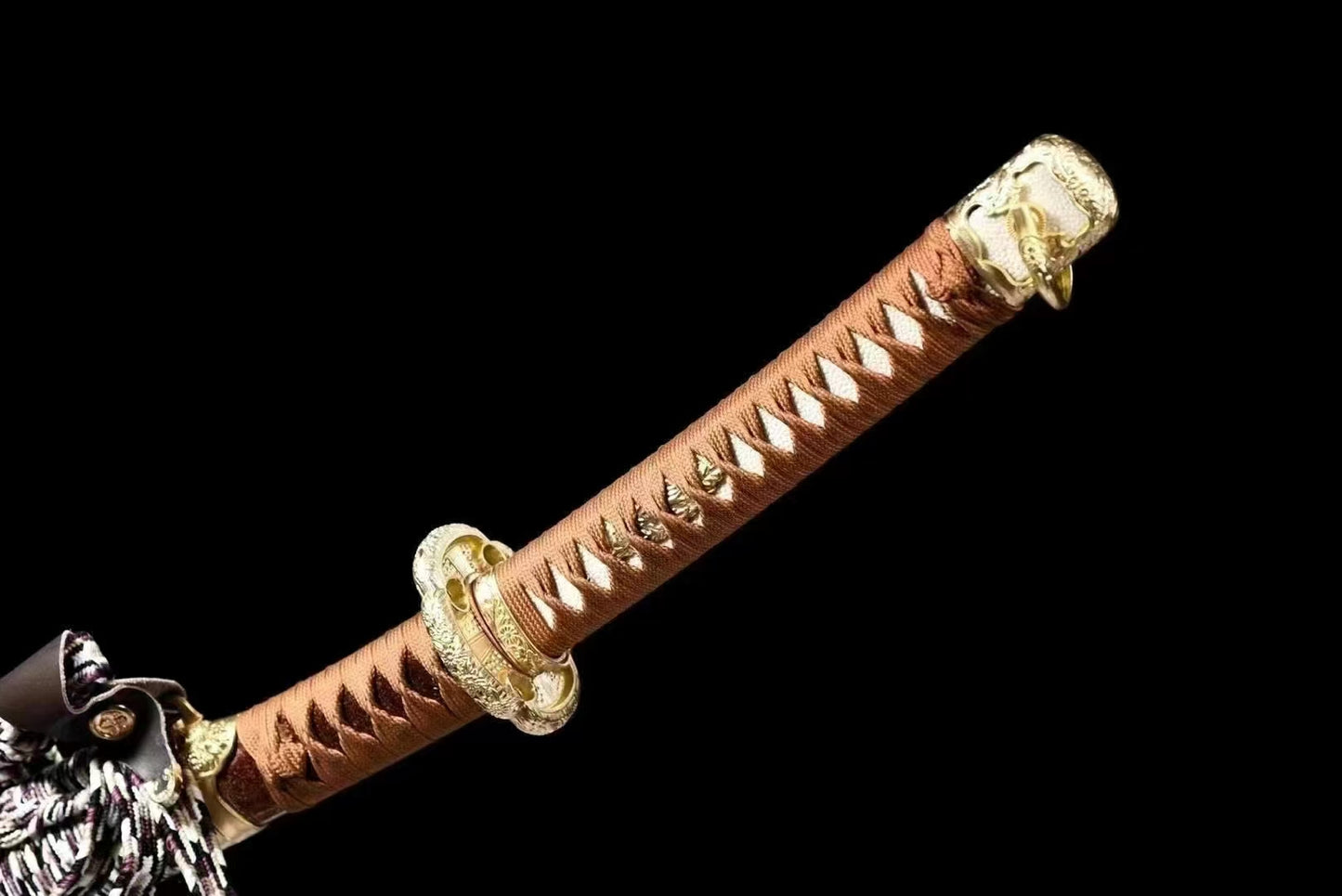 Tachi Clay Tempered Hazuya Polish Gold-Plated Copper Fittings full tang sharp