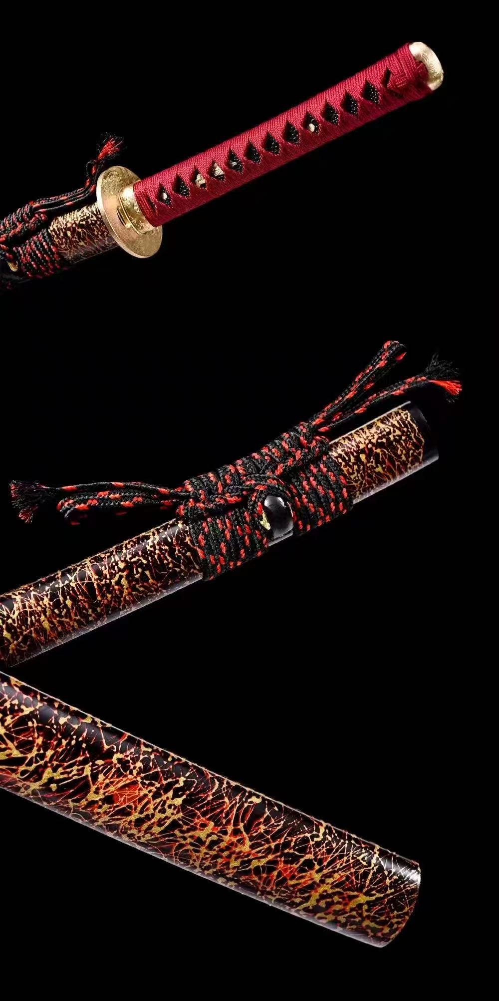 Authentic Katana swords full tang T10 steel Hitatsura lay tempered sharp battle ready can cut tree