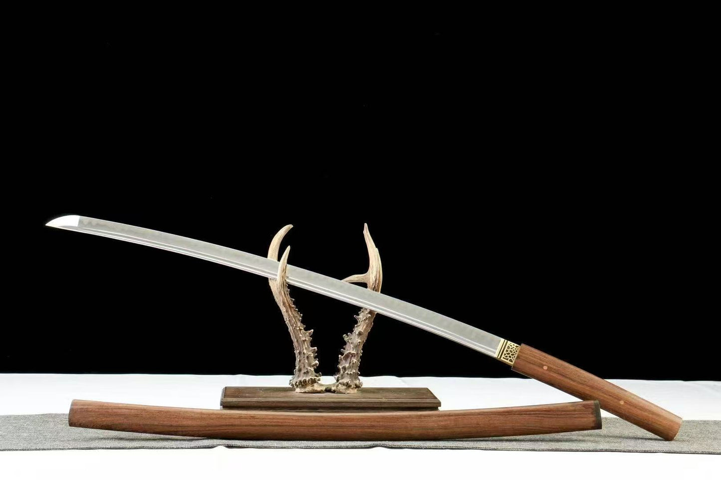 Katana Japanese Sword Shirasaya 1095 Steel Clay Tempered Mirror polished full tang battle ready