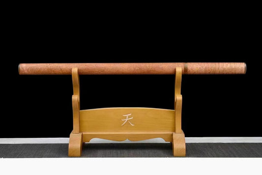 Ninja wood saya Juhe Knife Sword folded pattern steel real hamon abrasive blade handcraft forcollection