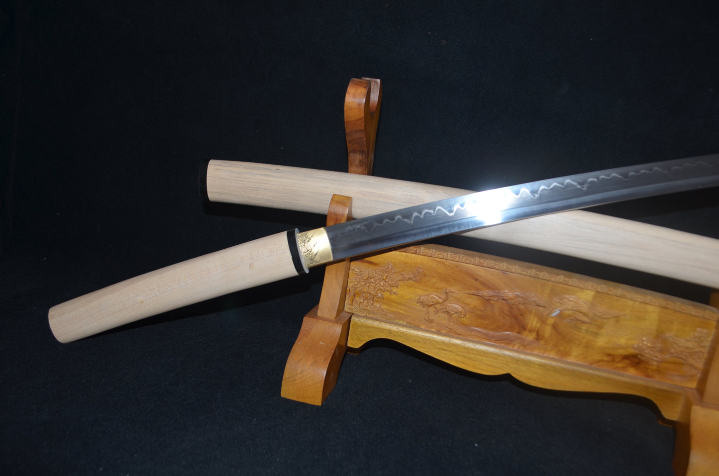 1095 high carbon steel clay tempered Full Tang Samurai Japanese Shirasaya Katana Sharp
