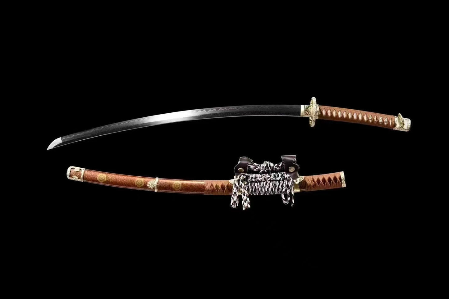 Tachi Clay Tempered Hazuya Polish Gold-Plated Copper Fittings full tang sharp