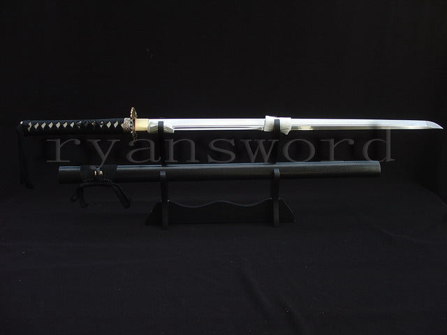 9260 Steel Ninja Japanese Sword Straight Blade Cut Bamboo full tang sharp