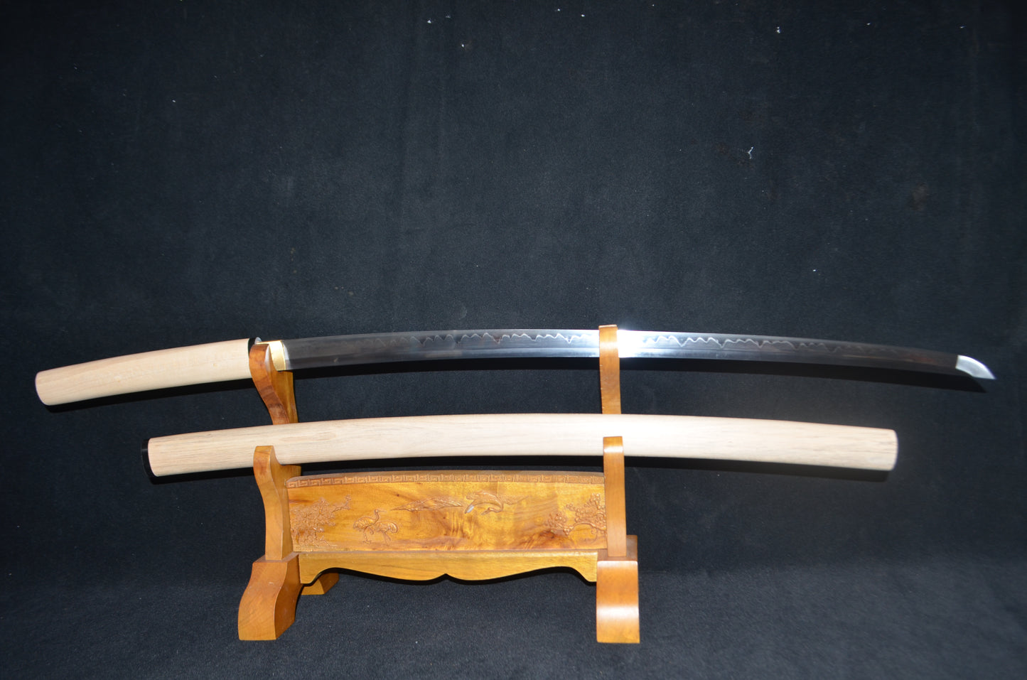 1095 high carbon steel clay tempered Full Tang Samurai Japanese Shirasaya Katana Sharp