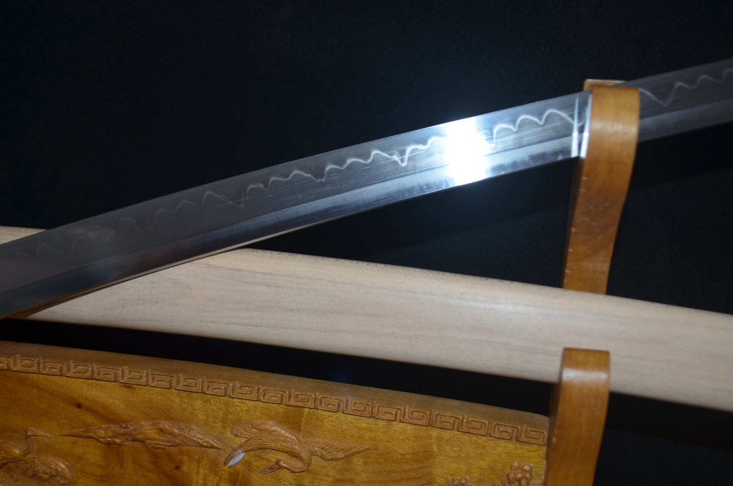 1095 high carbon steel clay tempered Full Tang Samurai Japanese Shirasaya Katana Sharp