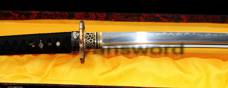 T10 Steel Clay Tempered Katana japanese sword for samurai top quality tsuba fitting
