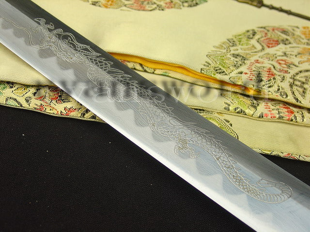 katana 1095 high carbon Steel copper Tsuba hamon real rayskin saya full tang