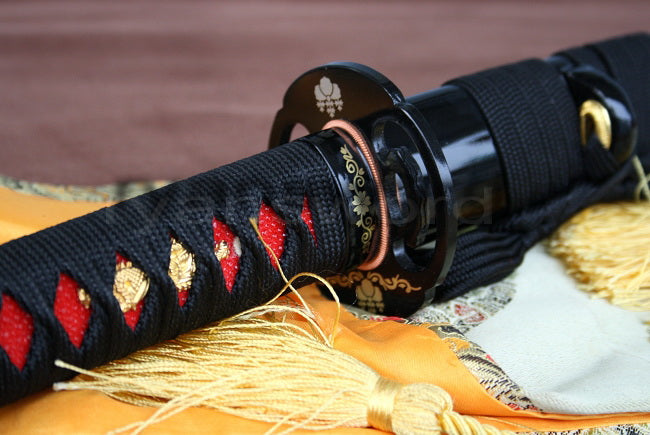 Unique katana 1095 high carbon clay tempered Steel iron tsuba full tang sharp japanese sword