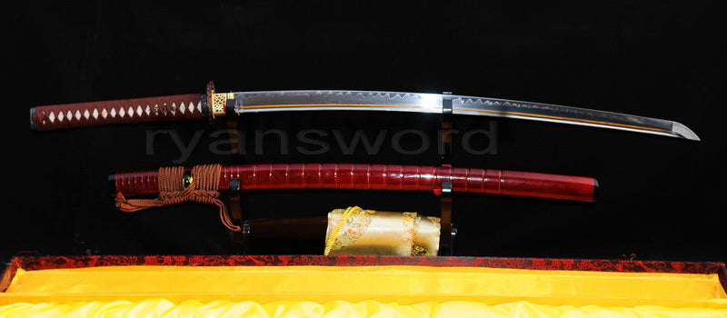 T10 Steel Clay Tempered Katana japanese sword for samurai battle ready