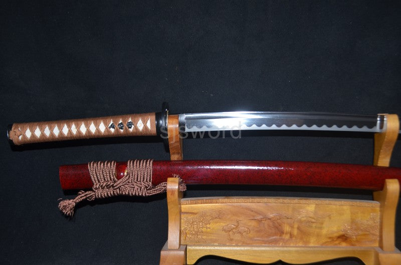 Ironhowl Fang Katana – Clay Tempered Manganese Steel Sword for Practical Use