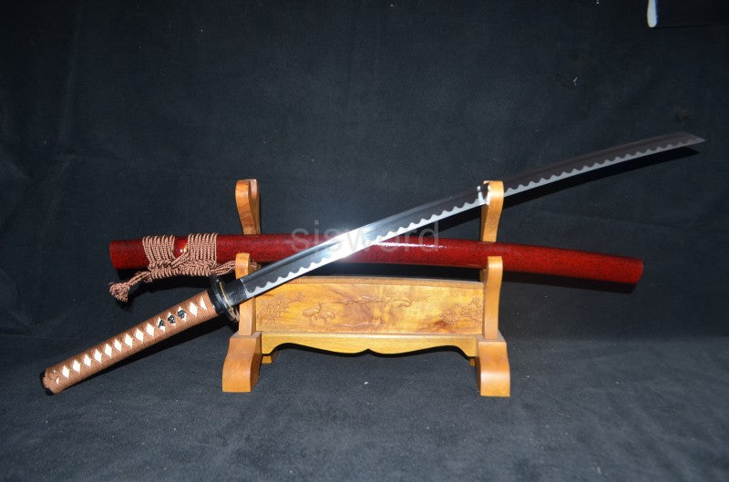 Ironhowl Fang Katana – Clay Tempered Manganese Steel Sword for Practical Use