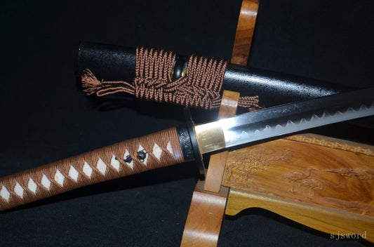 Reverse-blade katana apanese Samurai Sword Real Handmade Katana High Manganese Steel Clay tempered