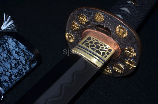 Authentic japanese samurai katana sword full tang T10 steel clay tepmered blade