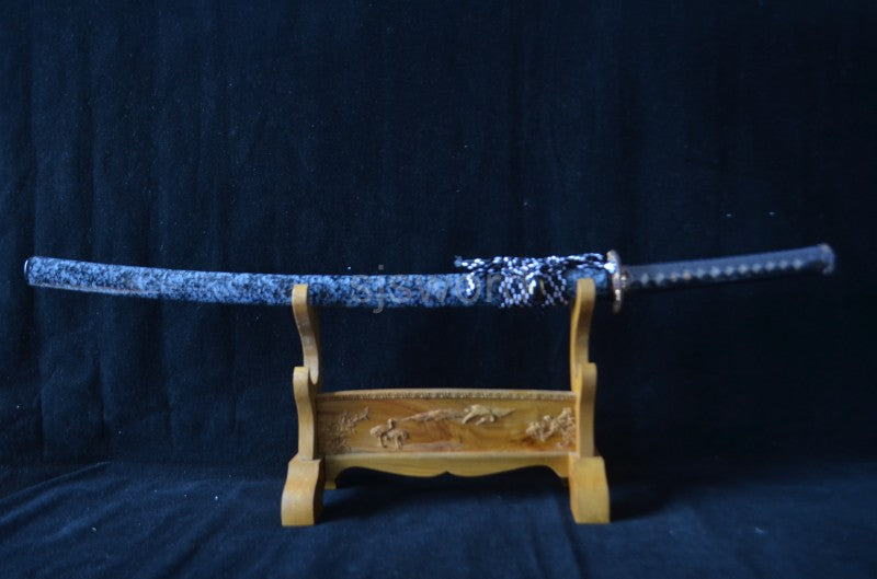 Authentic japanese samurai katana sword full tang T10 steel clay tepmered blade