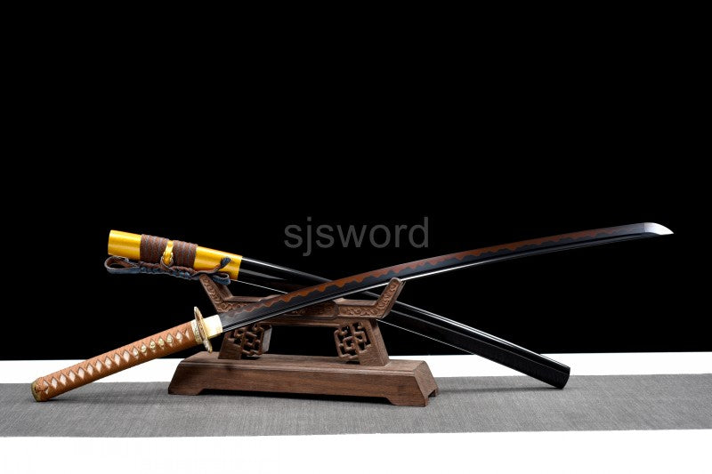 Bronze Fang Katana – Clay Tempered T10 Steel with Real Hamon, Precision Hand Polish
