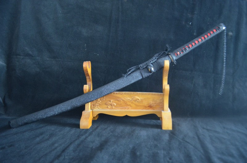 Hand Forged Honsanmai Clay Tempered Japanese Katana Samurai Sword Rayskin saya
