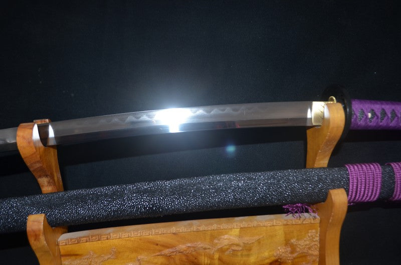 Honsanmai Sword Clay Tempered T10 Folded Japanese Samurai Katana sharp rayskin full wrapped  saya