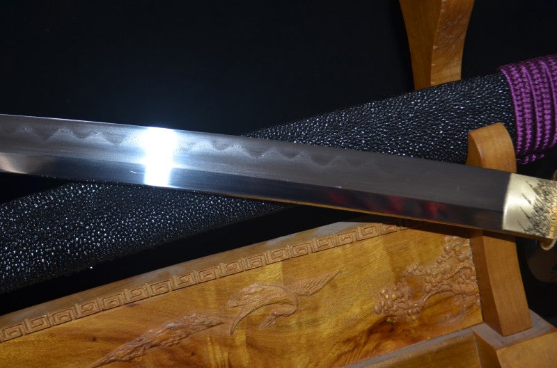 Honsanmai Sword Clay Tempered T10 Folded Japanese Samurai Katana sharp rayskin full wrapped  saya