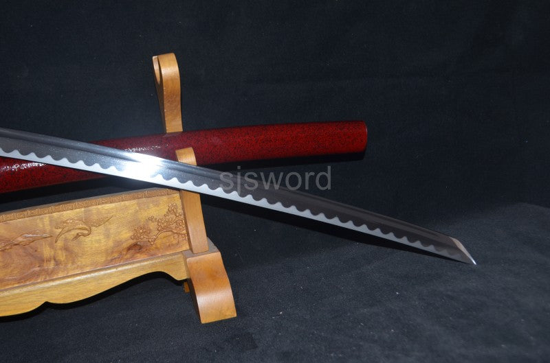 Ironhowl Fang Katana – Clay Tempered Manganese Steel Sword for Practical Use