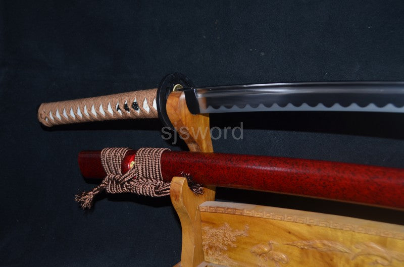 Ironhowl Fang Katana – Clay Tempered Manganese Steel Sword for Practical Use