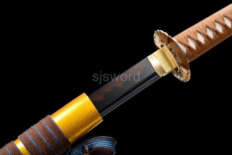 Bronze Fang Katana – Clay Tempered T10 Steel with Real Hamon, Precision Hand Polish