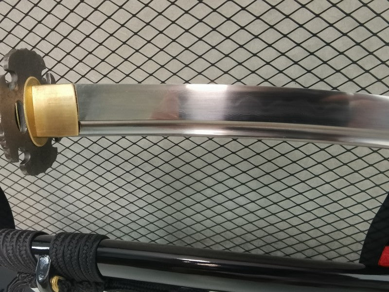 Folded Steel Tanto Japanese Short Sword Clay tempered Full tang