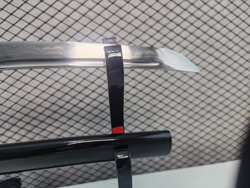 Folded Steel Tanto Japanese Short Sword Clay tempered Full tang