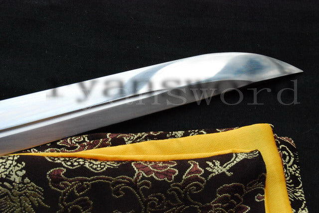 9260 Spring Steel Ninja Japanese Sword Straight Blade iron Tsuba cut bamboo