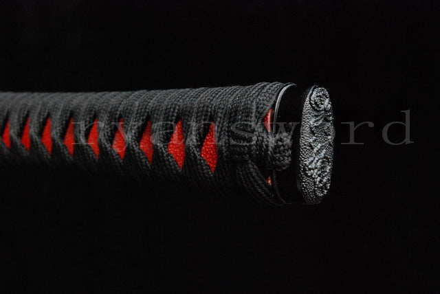 9260 Spring Steel Ninja Japanese Sword Straight Blade iron Tsuba cut bamboo