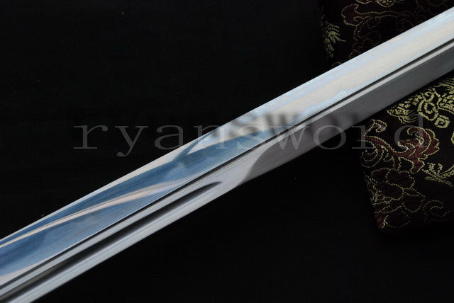 9260 Spring Steel Ninja Japanese Sword Straight Blade iron Tsuba cut bamboo