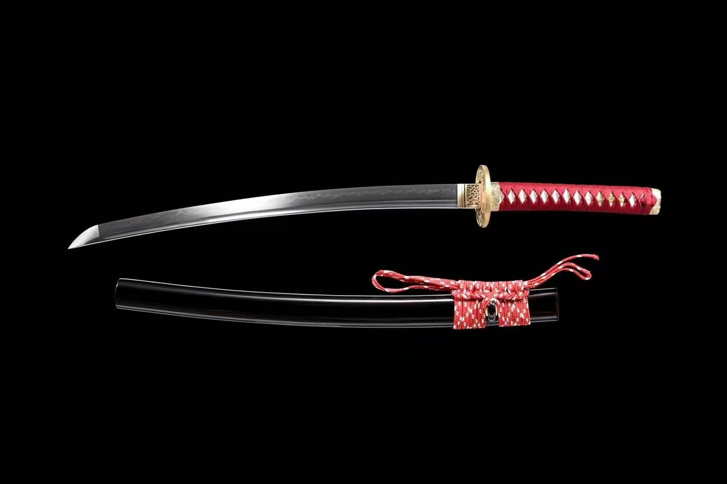 Authentic Katana swords full tang dragon tsuba T10 steel clay tempered sharp