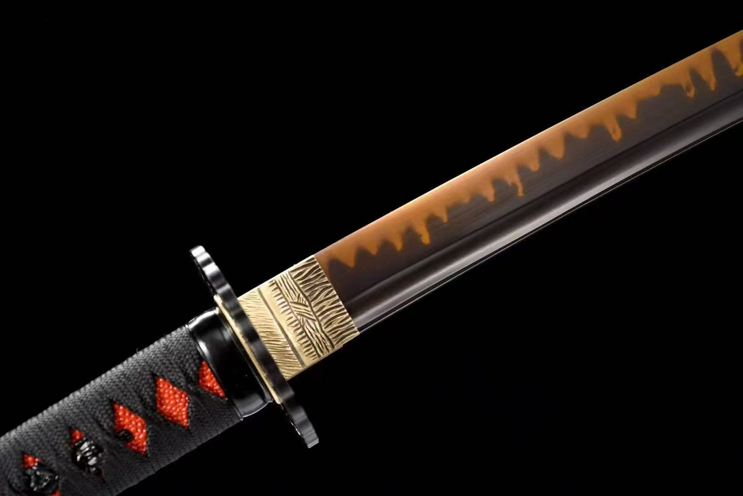Authentic Katana swords full tang T10 steel clay tempered sharp battle ready can cut tree
