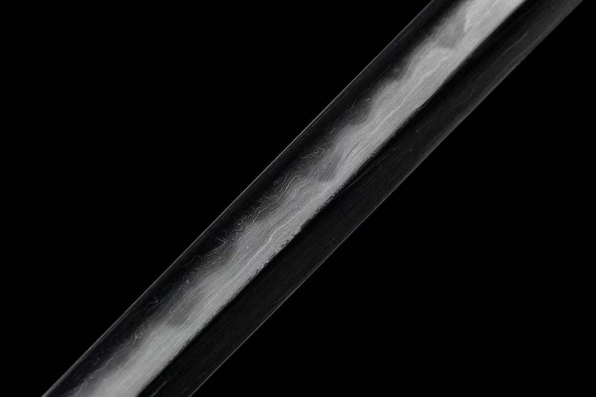 Ninja top quality wood saya Juhe Knife Sword folded pattern steel real hamon abrasive blade handcraft forcollection