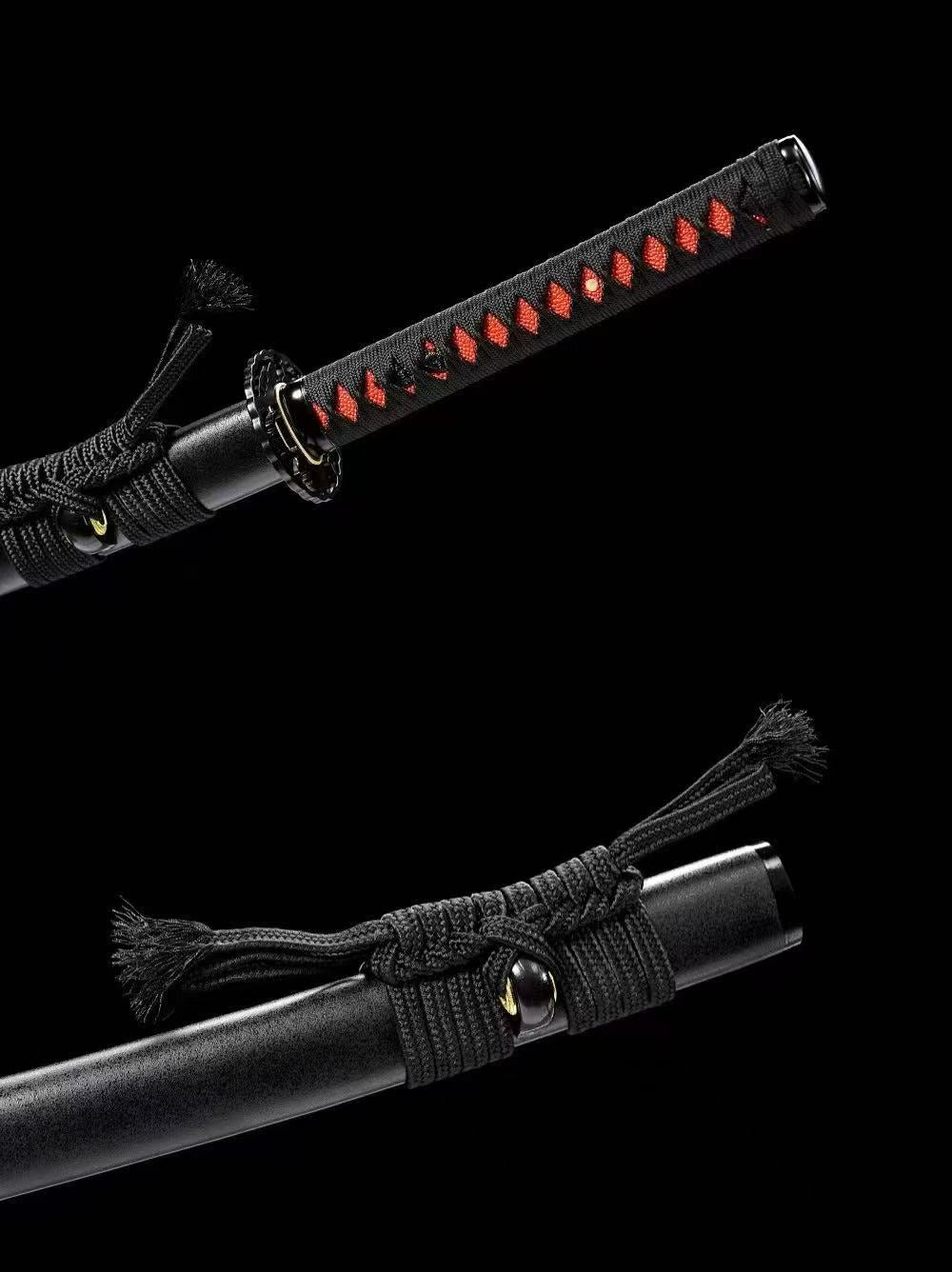 Authentic Katana swords full tang T10 steel clay tempered sharp battle ready can cut tree