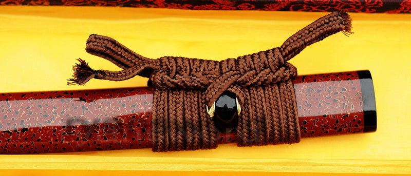 1095 high carbon Steel Clay Tempered Katana Copper Tsuba full tang sharp