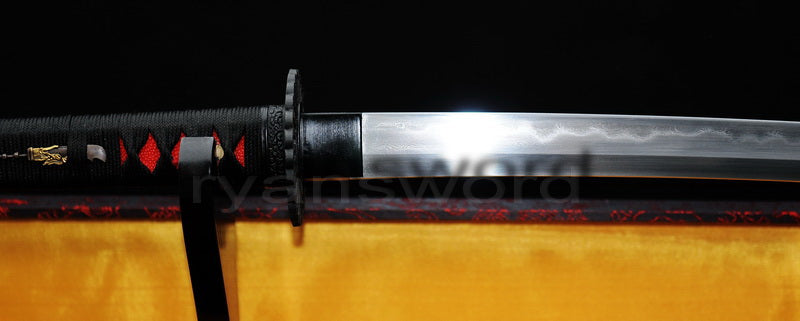 Authentic Katana swords full tang classical tsuba Folded steel clay tempered