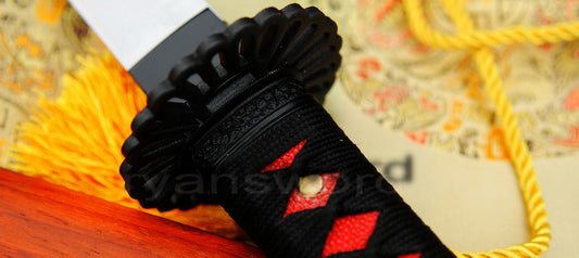 Authentic Katana swords full tang classical tsuba Folded steel clay tempered