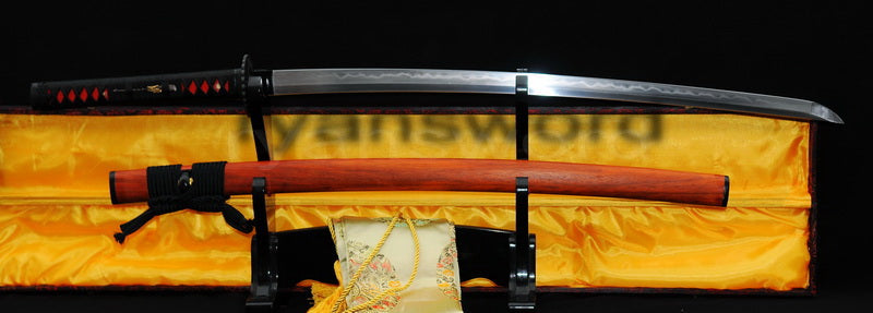 Authentic Katana swords full tang classical tsuba Folded steel clay tempered