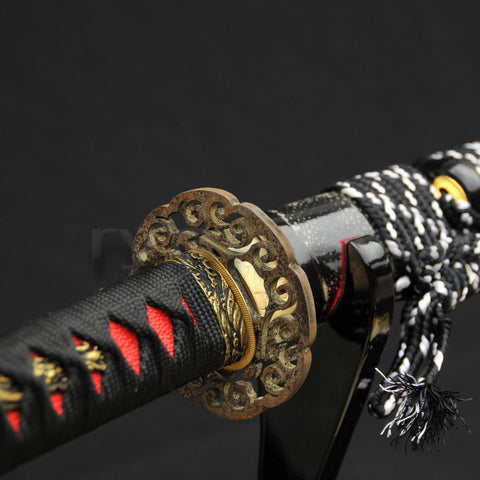 T10 Steel Clay Tempered Katana japanese sword for samurai full wrapped rayskin saya battle ready