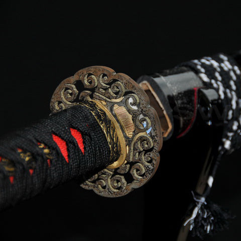 T10 Steel Clay Tempered Katana japanese sword for samurai full wrapped rayskin saya battle ready