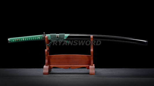 katana 1095 Folded Steel Iron Tsuba rayskin saya wrapped japanese sword full tang