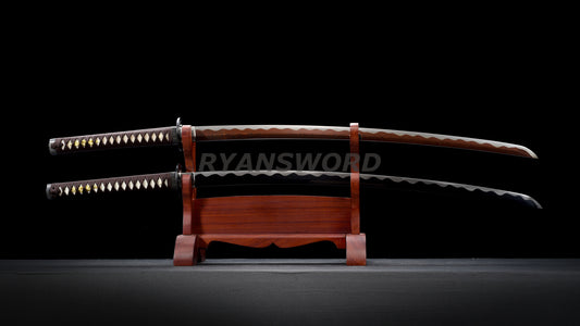 Japanese Katana 2 Piece Set 1095 High Carbon Steel+Folded Steel
