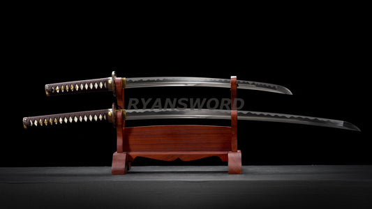 Japanese Sword Set Katana+Wakizashi Unokubi-Zukuri Blade Full Tang