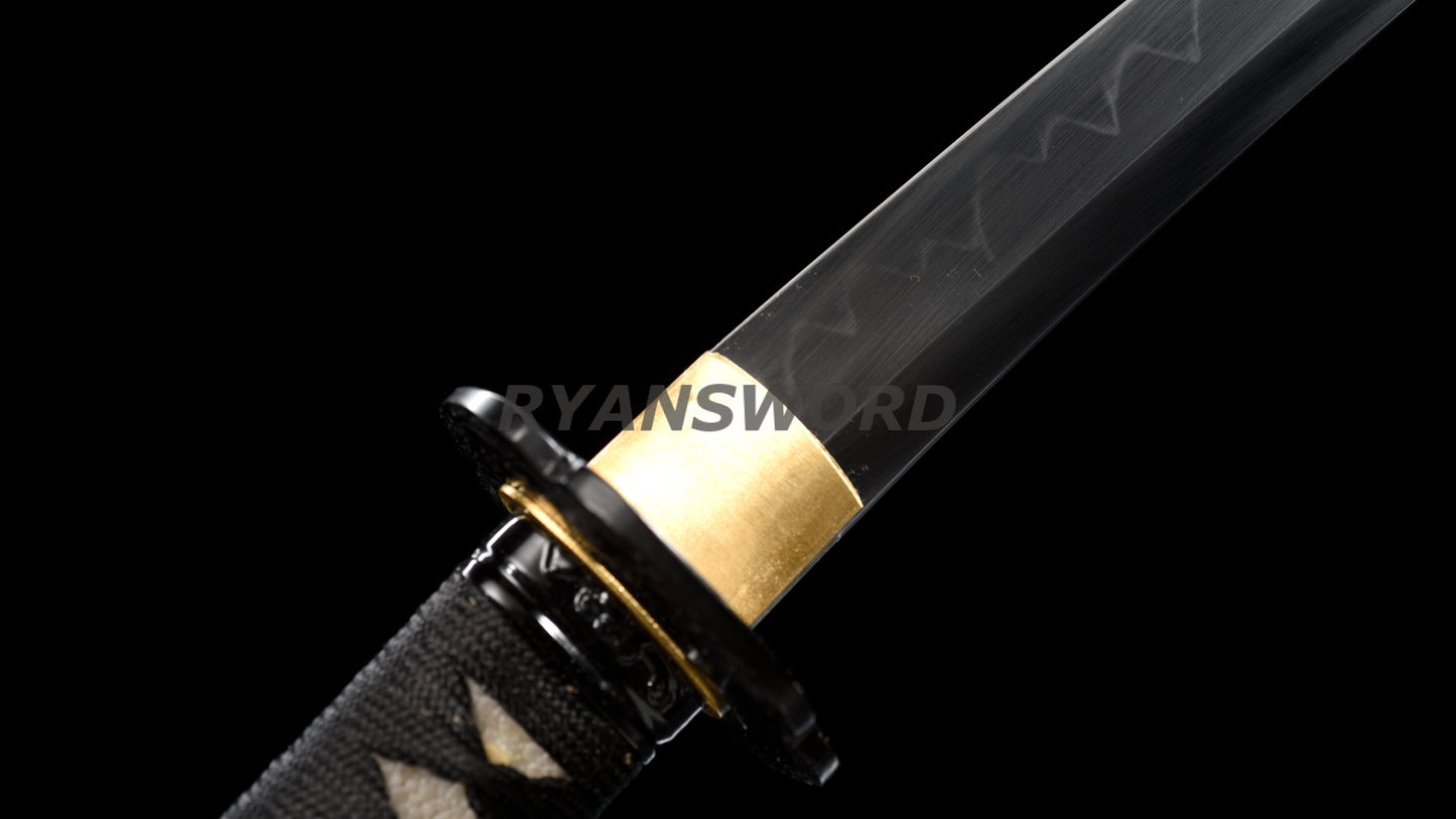 Tanto Japanese Short Sword 1095 High Carbon Steel Clay Tempered