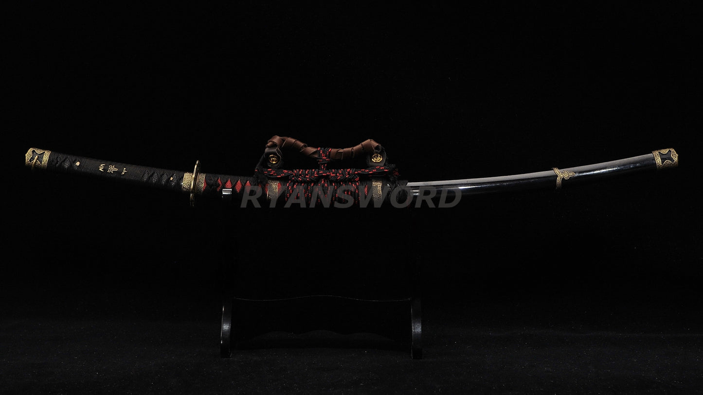 Tachi Japanese Sword 1095 High Carbon Steel Clay Tempered Full Tang Sharp